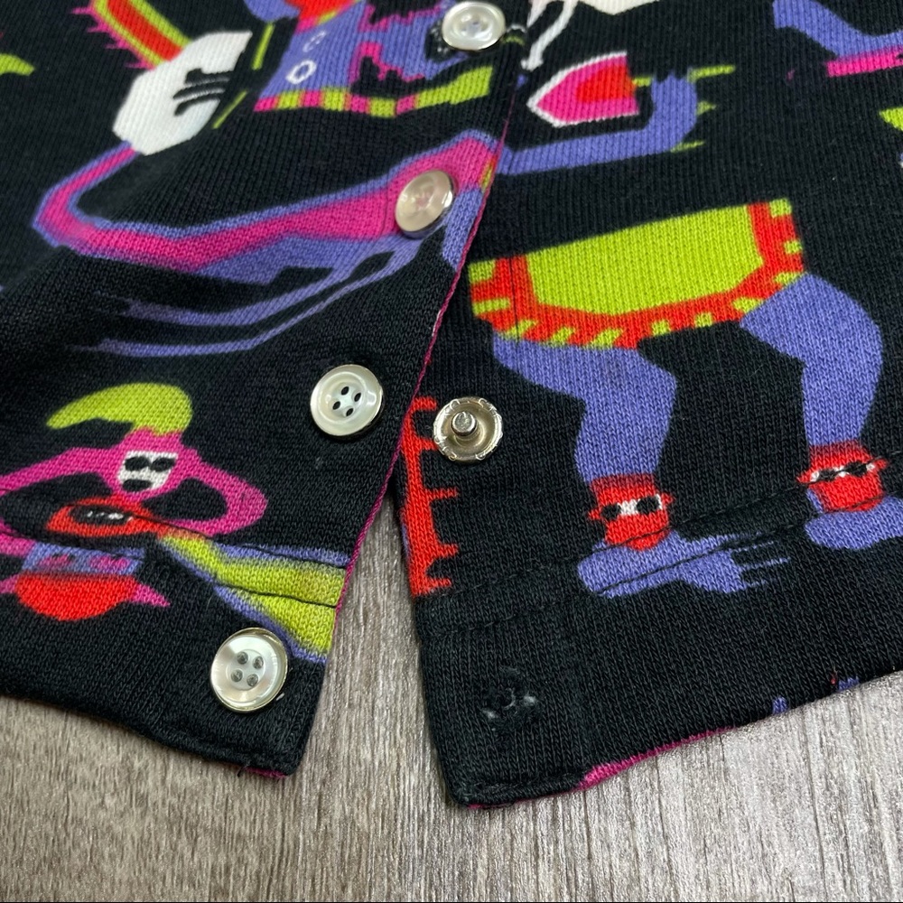 United Colors of Benetton Abstract Colorful Snap Button Sweatshirt Size Small - Picture 12 of 13